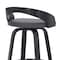Armen Living Sonia 26" Counter Height Swivel Gray Faux Leather and Black Wood Bar Stool LCSOBAGRBL26 - alternate 6